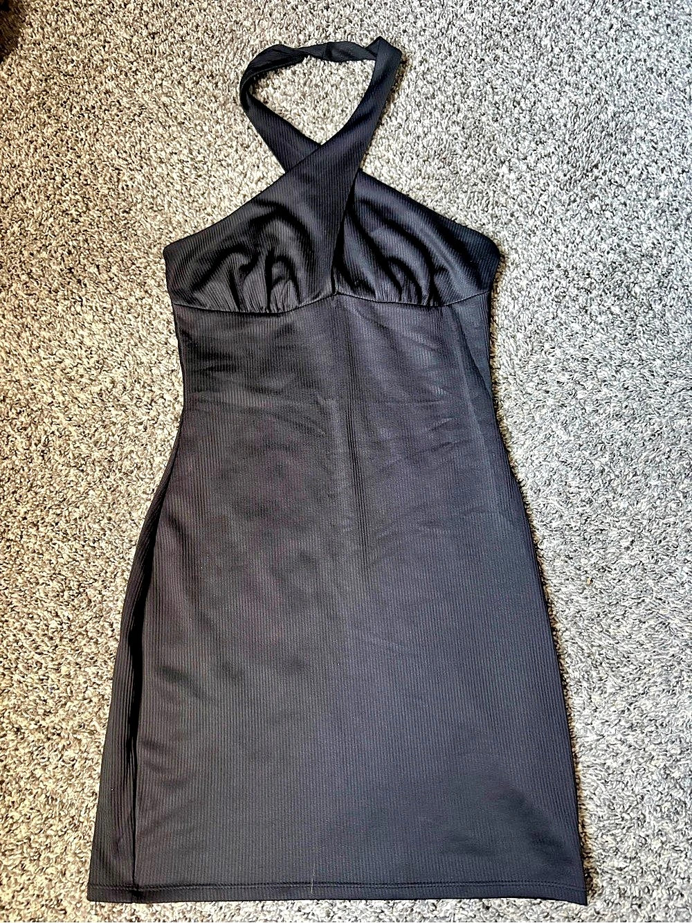 H&M Halter Mini Dress in Black Size Small Like New